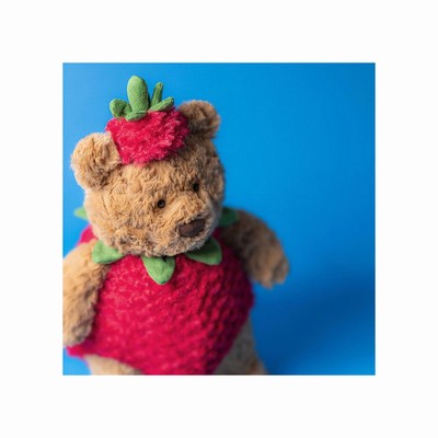 Jellycat Bartholomew Strawberry Bear USA | 67519KPTG